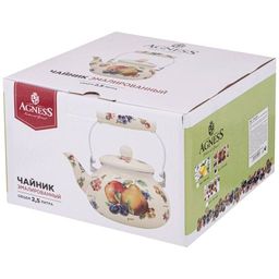 ЧАЙНИК AGNESS ЭМАЛИРОВАННЫЙ СЕРИЯ ФРУКТЫ 2,5 Л  фото 2