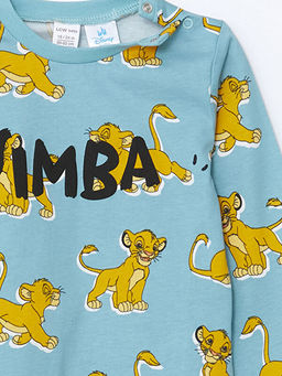 Bisiklet Yaka Aslan Kral Bask?l? Erkek Bebek Pijama ?st