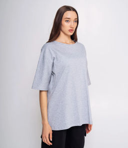 Футболка #ОКТ075001, серый меланж