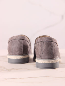 Лоферы 176.rosegr.Серый замок замша