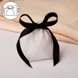 Цена за 50 шт. Мешочек подарочный Нежность, 7x9см, цвет бело-чёрный