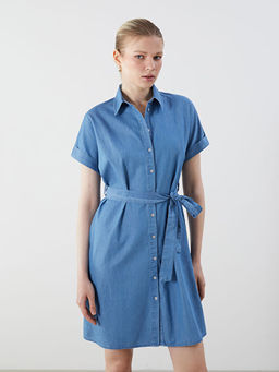 G?mlek Yaka Ku?akl? Jean Elbise