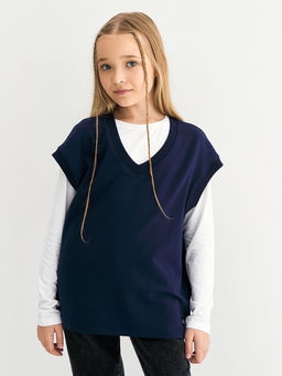 Темно-синий жилет