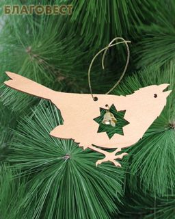 Рождественский сувенир для раскрашивания "Птичка" с колокольчиком