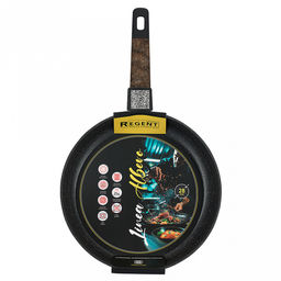 Сковорода с антипригарным покрытием Albero д28см, h5,8см, 2-х слойное антипригарное покрытие, бакелитовая ручка, Regent (Китай) Подходит для всех видов плит, включая индукционную. - Домашняя мода фото 2