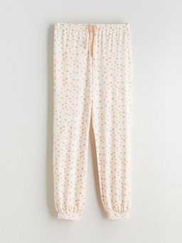 Beli Lastikli ?i?ekli Kad?n Jogger Pijama Alt