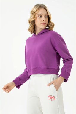 Женская фиолетовая толстовка с капюшоном - U.s. polo assn фото 12