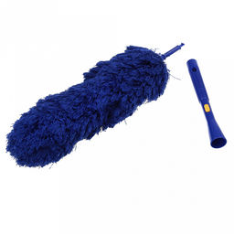 "Neco" Щетка для пыли 59х11х11см, гибкая, насадка микрофибра "пуховая" 35х11см, съемная пластмассовая ручка 24,5см, съемная раздвижная рукоятка, алюминиевая, облегченная 61-108см д1,8см, общий вес 340гр (Китай)