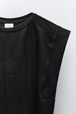 PLAIN T-SHIRT WITH TAB - Zara фото 6