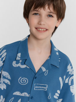 Рубашка для для мальчиков синяя с принтом - Mark formelle фото 5