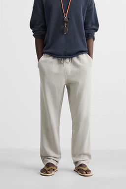 COTTON - LINEN TROUSERS - Zara фото 2