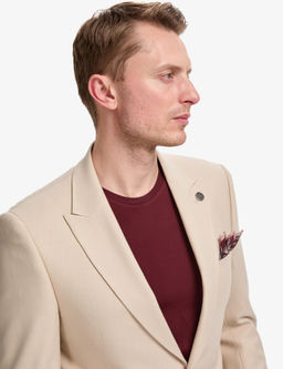 Bej Slim Fit Tak_m Elbise