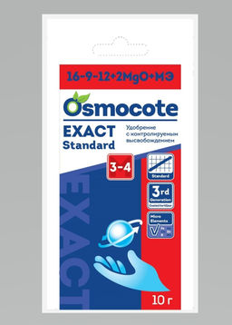 БТ Osmocote Exact Standard 3-4 мес, NPK 16-9-12+2MgO+МЭ пак 10 гр