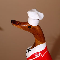 Сувенир «Утка-поварёнок», 27 см, дерево