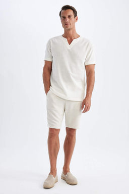 Прямые шорты из смесового льна - Defacto фото 2