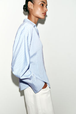 CAMISA ENTALLADA RAYAS / Celeste - Zara фото 3