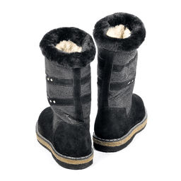 Сапоги натуральная замша, натуральная овчина, черные, войлочная подошва, - Мирунт фото 22