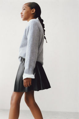 FAUX LEATHER BOX PLEAT SKIRT WITH BOWS - Zara фото 6