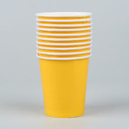Цена за 10 шт. Стакан бумажный, однотонный, цвет жёлтый, 205 мл - Страна карнавалия фото 2