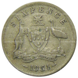 6 пенсов 1951 года Австралия