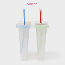 Форма для мороженого Доляна Медвежонок, 13?11.5?7.5 см, 4 ячейки, прозрачная  фото 2