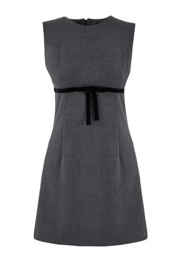 Gri Fiyonklu Mini Poliviskon Dokuma Elbise TWOSS26EL00075