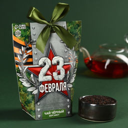 Чай чёрный 23 февраля, вкус: бергамот, 100 г.