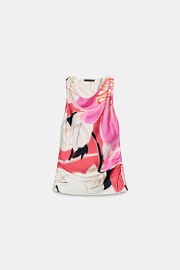 TOP SATINADO ESTAMPADO / Multicolor - Zara фото 4