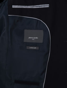 Lacivert Extra Slim Fit Yelekli Tak_m Elbise