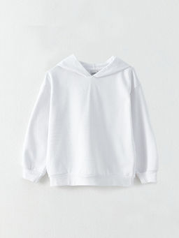 Kap??onlu Basic Uzun Kollu K?z ?ocuk Sweatshirt