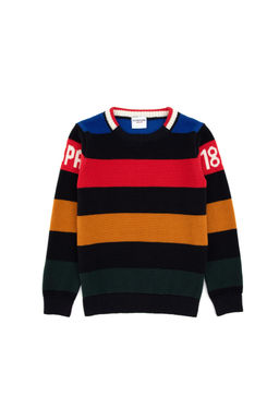 Erkek _ocuk Lacivert Bisiklet Yaka Kazak