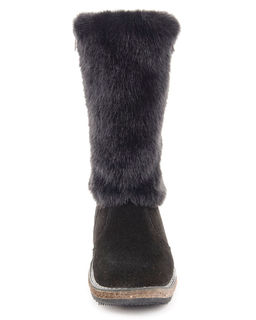 Унты женские на войлочной подошве.Черн., Замша. Черная "норка". Молния