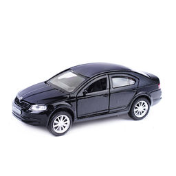 Машина металл Skoda Octavia 12 см, (двери, багаж, черный) инерц. в коробке