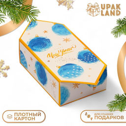 Цена за 10 шт. Коробка - конфета новогодняя подарочная складная «Новый год», 9×14.5×5 см