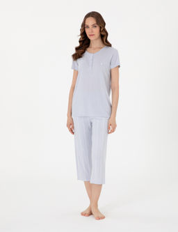 Mavi K_sakollu Kapri Pijama Tak_m_