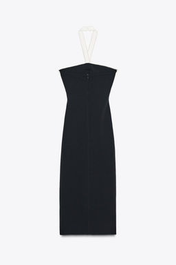 STRETCH MIDI DRESS WITH TIE - Zara фото 8