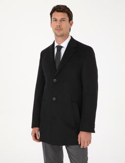 Siyah Ex Slim Fit Y_n Kar___ml_ Palto