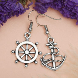 Серьги металл Морячка, цвет чернёное серебро - Queen fair фото 2