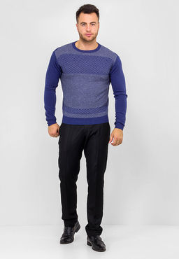 Джемпер мужской GREG G121-12-микроромб (син./сер.)  фото 4