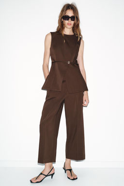 DOUBLE-BREASTED WAISTCOAT WITH BELT - Zara фото 10