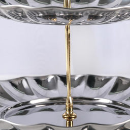 Этажерка - фруктовница, 2 яруса, d=18/22 см, нержавеющая сталь, серебристая - Simaland фото 2