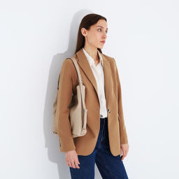 Сумка женская мешок на молнии, цвет бежевый - Simaland фото 7