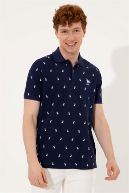 U. S. Polo Assn Мужская темно-синяя футболка с воротником-поло - U.s. polo assn фото 7