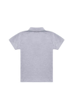 Erkek _ocuk Gri Melanj Basic Polo Yaka Ti__rt