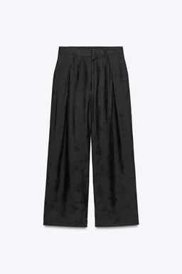 ZW COLLECTION FLORAL JACQUARD TROUSERS - Zara фото 4