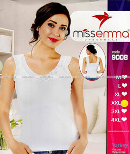 Цена за 1 шт. Майки женские Miss Emma Турция Кружево белые