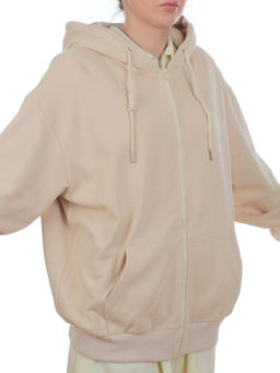 3265 BEIGE Худи на молнии женское (95% хлопок, 5% эластан) - Fashion фото 3