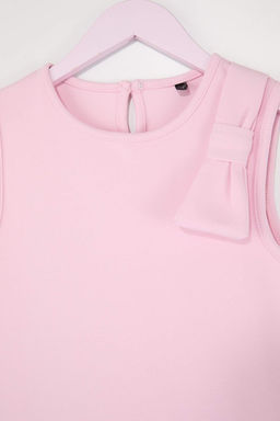 Pembe Maxi Duz Orme Elbise TKDSS26EL00001 - Trendyolmilla фото 2
