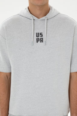 Erkek Comfort Fit Kap__onlu K_sa Kollu Gri Melanj Sweatshirt - U.s. polo assn фото 20