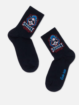 Цена за 2 пары CONTE-KIDS ACTIVE Удлиненные носки темно-синий